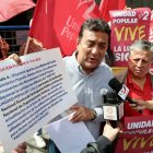 Geovanni Atarihuana, representante legal de Unidad Popular, anunció las siguientes acciones ras la cancelación.