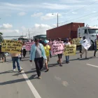 La marcha que hicieron los arroceros en marzo de 2026 en Daule.