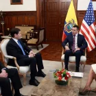 Archivo. Reunión entre delegados de Estados Unidos, entre ellos Marco Rubio, y Daniel Noboa, junto a la canciller Gabriela Sommerfeld.