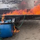 Las Fuerzas Armadas lograron inhabilitar e incinerar tres dragas, tres motores y tres mangueras de succión.