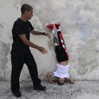Sesión. Juan José Guilarte asistió a una sesión de entrenamiento de Kung Fu en La Habana el 21 de abril.