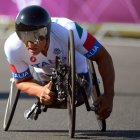 Alex Zanardi durante una de sus últimas competencias en Juegos Paralímpicos.