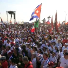 Personas asistieron a la conmemoración del Día Internacional del Trabajo el viernes 1 de mayo, en La Habana, Cuba.