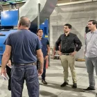 16 de mayo 2024: el ministro Roberto Luque visitó las instalaciones de Progen, en EE.UU., lo acompañó su asesor Peter Dreher Pozo y Fabián Calero, gerente de Celec.