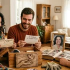 Familia reunida en el Día de la Madre recordando a una madre fallecida.