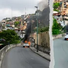El auto en llamas complicó la circulación vehicular en la zona.