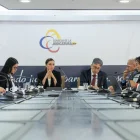Mercedes Caicedo, presidenta de la Judicatura, y Marco Rodríguez, de la Corte Nacional.