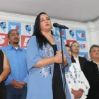 Gabriela Rivadeneira, presidenta de Revolución Ciudadana, cuestionó el momento político del regreso de su excompañero.