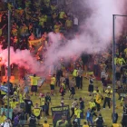 La hinchada de Barcelona SC en el estadio Monumental.