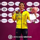 Lucía Yépez como cuatro veces campeona panamericana senior, en Estados Unidos.