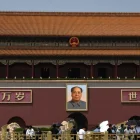 Medidas de seguridad en la Plaza de Tiananmen antes de la llegada del presidente de los Estados Unidos, Donald Trump, a la capital china.