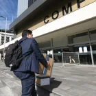 La Fiscalía trasladó los documentos de la investigación del caso Goleada a la audiencia en el Complejo Judicial Norte de Quito.