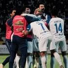 Jugadores de Liga de Quito festejan un gol.