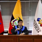 Juez de la Corte Nacional de Justicia durante la audiencia, en medio de la suspensión del juicio Sinohydro por cruce con el caso Progen.