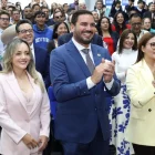 El presidente del Consejo de Participación Ciudadana y Control Social (CPCCS), Andrés Fantoni (c), y la vicepresidenta Jazmín Enríquez (d).