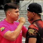 Los peleadores protagonizaron un intenso careo previo al debut de ALTUM, la nueva promotora ecuatoriana de MMA.