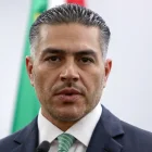 El secretario de Seguridad y Protección Ciudadana, Omar García Harfuch, habla en una rueda de prensa en Ciudad de México (México).