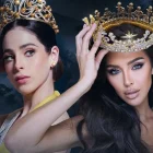 Fátima Bosch, Miss Universo 2025, y Nadia Mejía, Miss Universo Ecuador 2025.