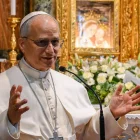León XIV en el santuario de la Virgen del Buen Consejo en Genazzano