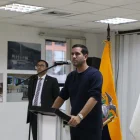 30 de abril de 2024. El entonces ministro de Energía encargado, Roberto Luque, en en una rueda de prensa en Quito.