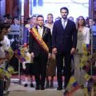 Daniel Noboa y Niel Olsen al ingreso del Pleno de la Asamblea Nacional para el Informe a la Nación de 2026.