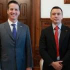El senador Bernie Moreno fue recibido por el presidente Daniel Noboa en el Palacio de Carondelet, en Quito.