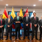 El secretario general de la Comunidad Andina, Gonzalo Gutiérrez Reinel, intervino durante la ceremonia por los 57 años de la firma del Acuerdo de Cartagena, en Lima.