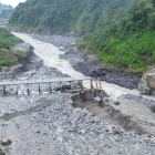 Una parte del dique permeable construido para mitigar el avance de la erosión del río Coca cedió el 21 de mayo de 2026.