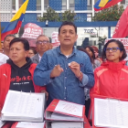 Geovanni Atarihuana, director de Unidad Popular, presentó las afiliaciones.