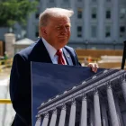 El presidente de EE.UU., Donald Trump, en una de sus recientes apariciones públicas.
