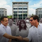 Imagen del superintendente de Compañías, Luis Cabezas-Klaere, y el presidente Daniel Noboa, quienes participaron de un evento institucional, meses atrás, usada para elaborar collage.