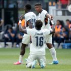 Jordy Caicedo cobró el penal de Ecuador y su festejo ante Guatemala.