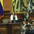 Mishel Mancheno asumió la Presidencia de la Asamblea Nacional tras la renuncia de Niels Olsen.