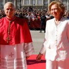 Más de 60 años después de conocer a Juan XXIII, la reina Sofía volvió a encontrarse con un nuevo Papa