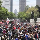 Protestas en Ciudad de México, en inmediaciones del estadio Azteca.