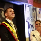 Daniel Noboa y María José Pinto en el evento de Informe a la Nación del 24 de mayo de 2026.