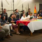 Integrantes de organizaciones indígenas rechazan el desalojo denunciado en la comunidad ancestral Tzawata Ila Chukapi, en Napo.