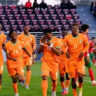 Jugadores de Costa de Marfil celebran en la cancha. La selección africana jugará el Mundial sin el apoyo de su hinchada oficial por la falta de visados de EE. UU.