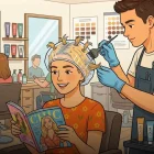 Una mirada irónica al espejo antes de la  cita mensual con el estilista