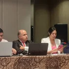 De la izquierda: Cristopher Barberán Torres, hijo del exgerente de Electroguayas, Manuel Barberán; Carlos Ortiz, exsubgerente de Producción de Celec, Karla Saud y José Walther Manrique, lobistas de Progen.