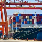 Uno de los barcos que llevan las exportaciones de Ecuador, desde el puerto de Guayaquil.