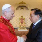 El Papa León XIV reunido con el presidente de Perú, José María Balcázar Zelada, en la Ciudad del Vaticano, 18 de junio de 2026.