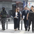 La ministra de Gobierno Nataly Morillo acudió a la Fiscalía este 22 de junio de 2026.