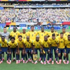 Jugadores de la Selección de Ecuador tras el triunfo contra Alemania.