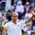 El ruso Daniil Medvedev, número 9 del mundo, tras ganar al coata Marin Cilic en primera ronda de Wimbledon, Londres, Reino Unido