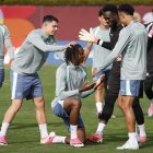 La selección de Suiza en su último entrenamiento.