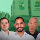 Imagen de los precandidatos a la Alcaldía de Machala, frente a la sede municipal, en el inicio de la contienda rumbo a las elecciones seccionales de 2026.