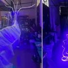Figuras del océano, como las ballenas, componen la exposición que se realizará en la Biblioteca de la UArtes.