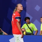 El noruego Erling Haaland celebra el gol del 0-1 durante el partido de octavos de final de la Copa Mundial de la FIFA 2026 entre Brasil y Noruega.
