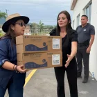 Entrega de insumos médicos durante las labores de respuesta en la zona cero.